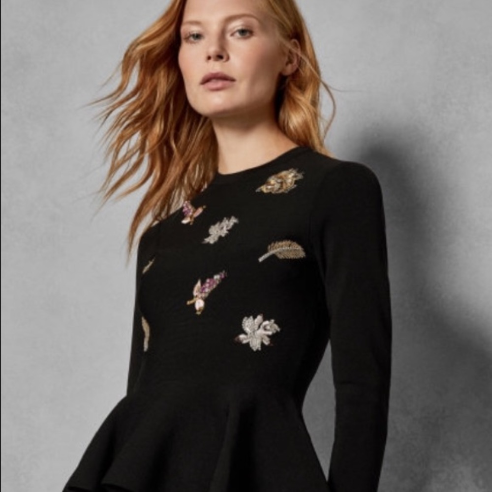 Ted Baker London Black Sweater with Embellishments